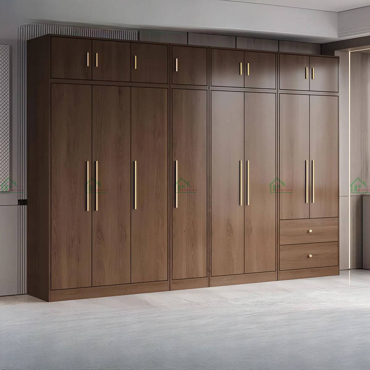 Tủ quần áo gỗ sồi tự nhiên TATB02 thiết kế hiện đại, cao kịch trần