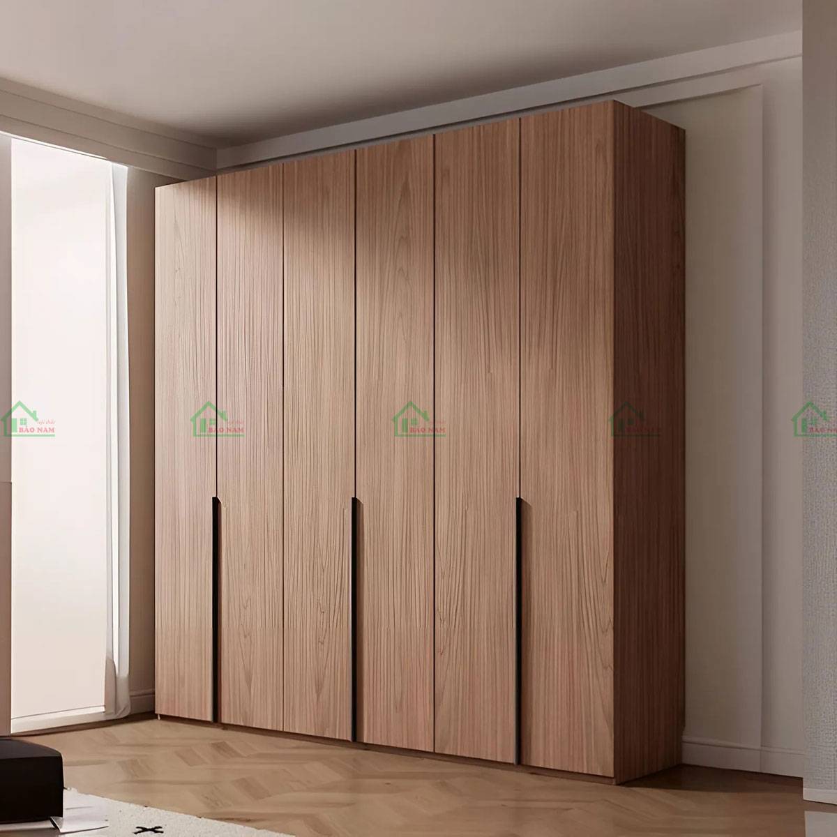 Tủ quần áo gỗ sồi hiện đại TATN18 thiết kế tối giản
