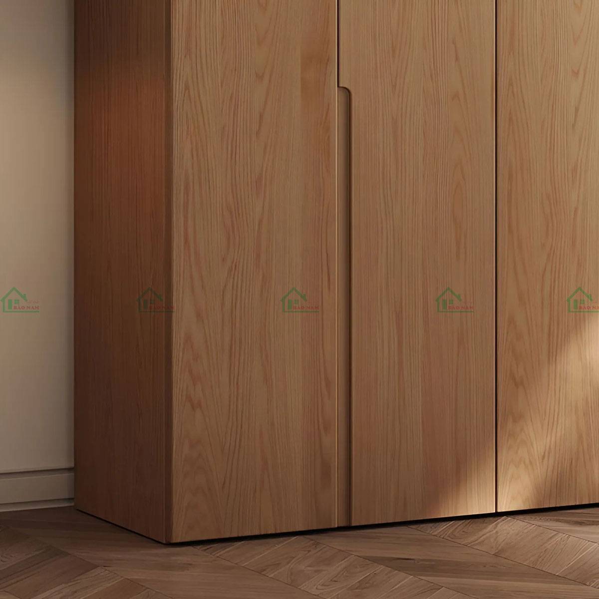Tủ áo gỗ sồi hiện đại TATN21 tay nắm âm thiết kế liền mạch