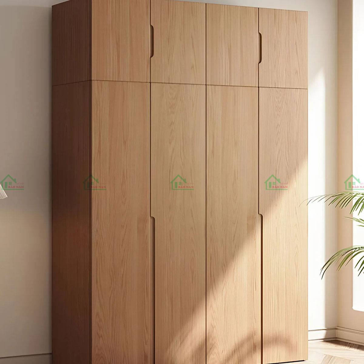 Ánh sáng tự nhiên làm nổi bật vẻ đẹp tủ gỗ sồi TATN21