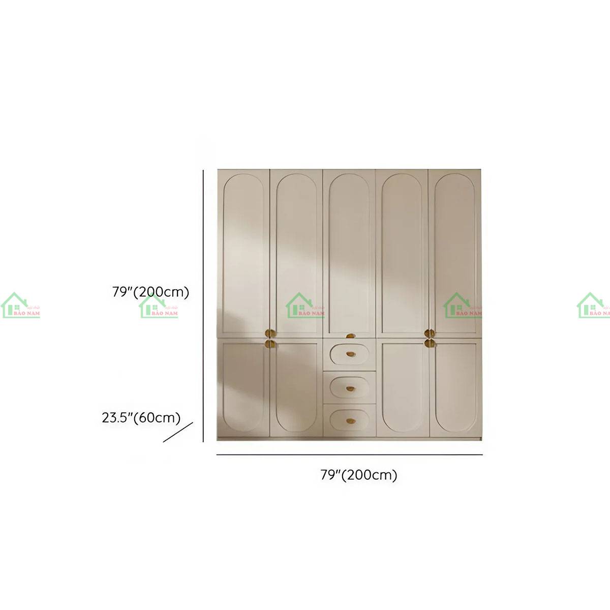 Tủ quần áo gỗ tự nhiên TATN43 - Kích thước 200cm x 60cm x 200cm