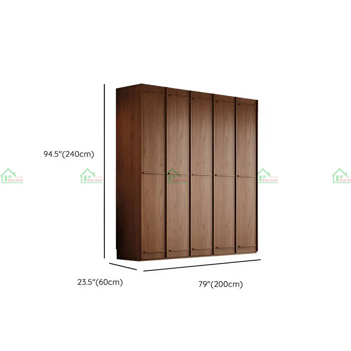 Thiết kế tủ TATN03 kích thước 200cm x 240cm x 60cm – không gian lưu trữ rộng rãi, tiện lợi cho gia đình.