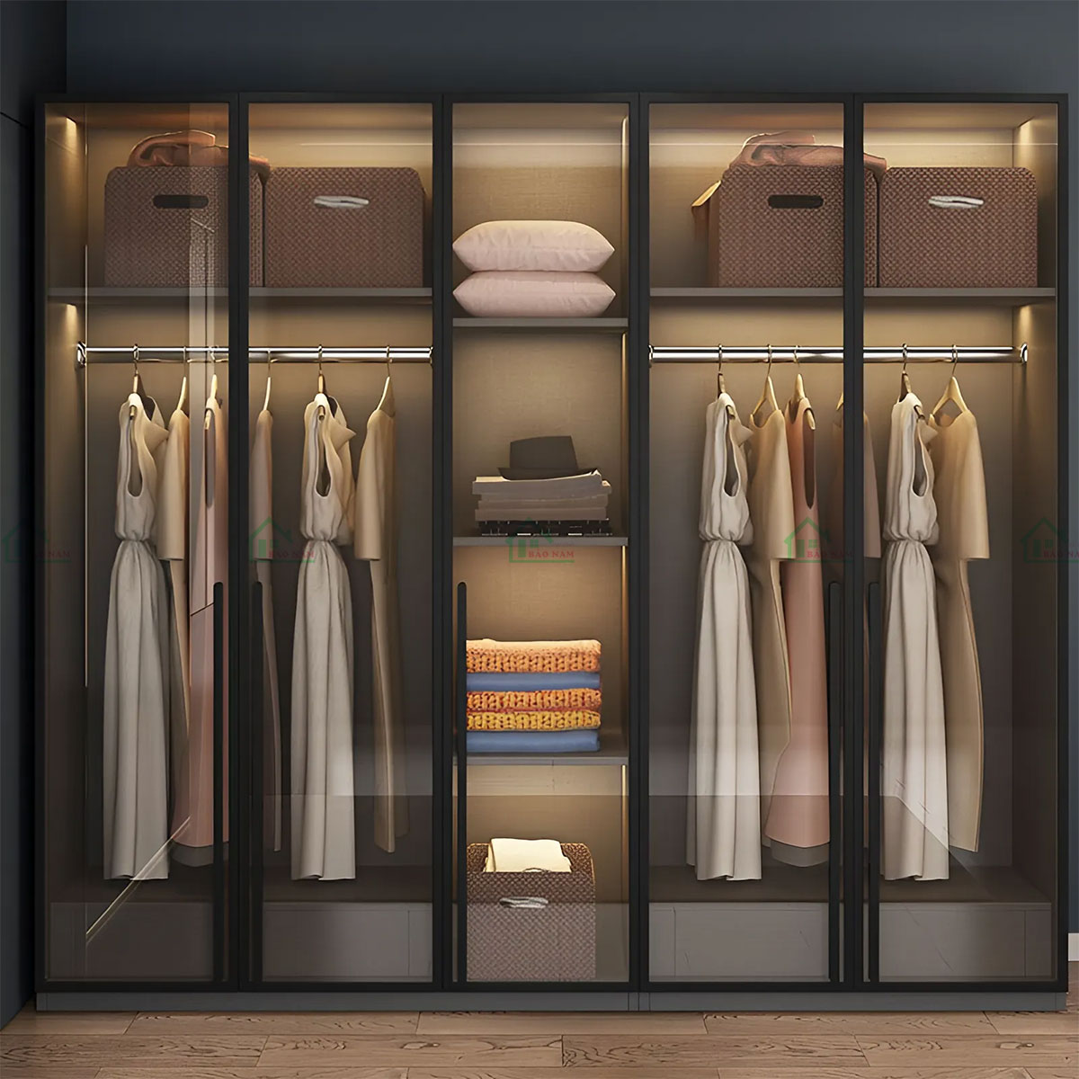 Tủ Quần Áo Kính Hiện Đại TK37