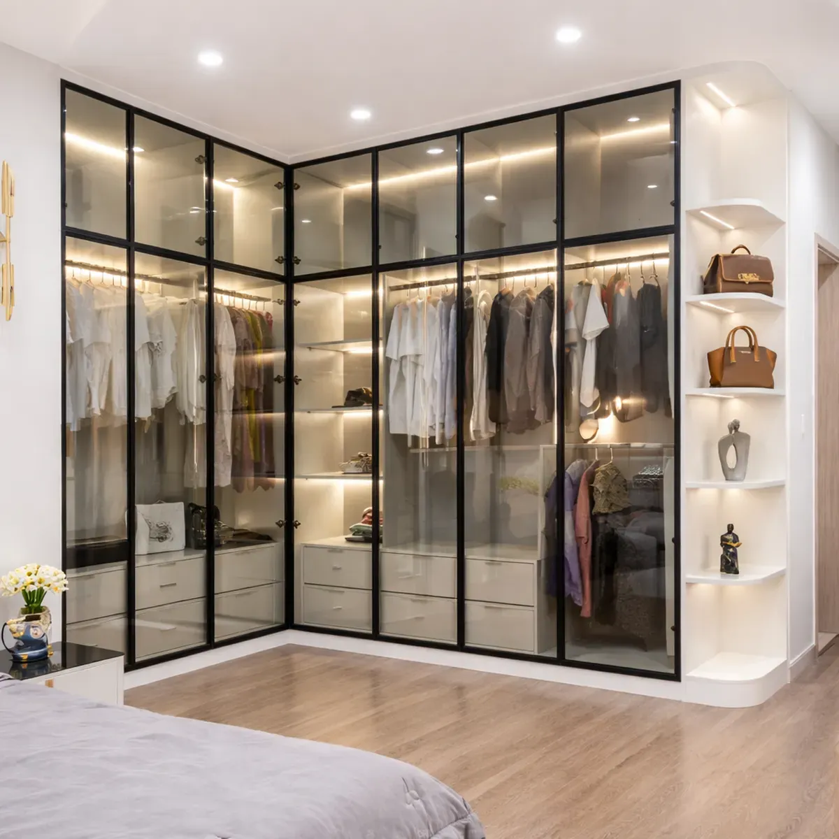 Tủ quần áo MDF thực tế căn hộ 2 phòng ngủ