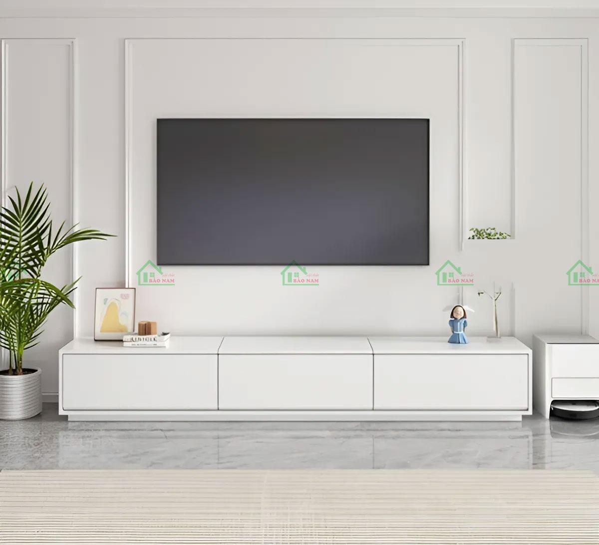 Mẫu kệ tivi được sản xuất theo kích thước, đáp ứng tối đa nhu cầu lưu trữ của bạn.