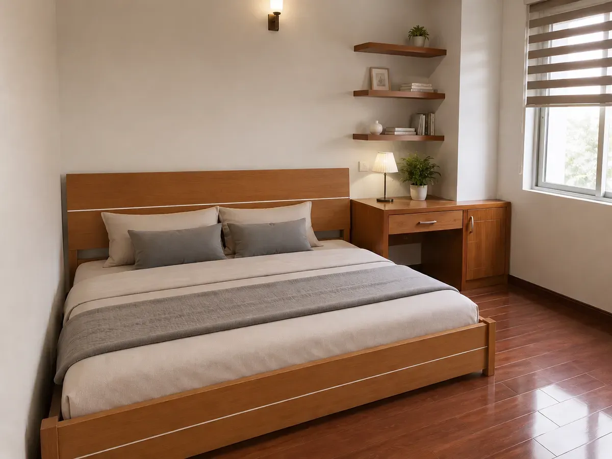 Nội Thất Bảo Nam thiết kế và sản xuất giường ngủ gỗ tự nhiên theo kích thước thực tế