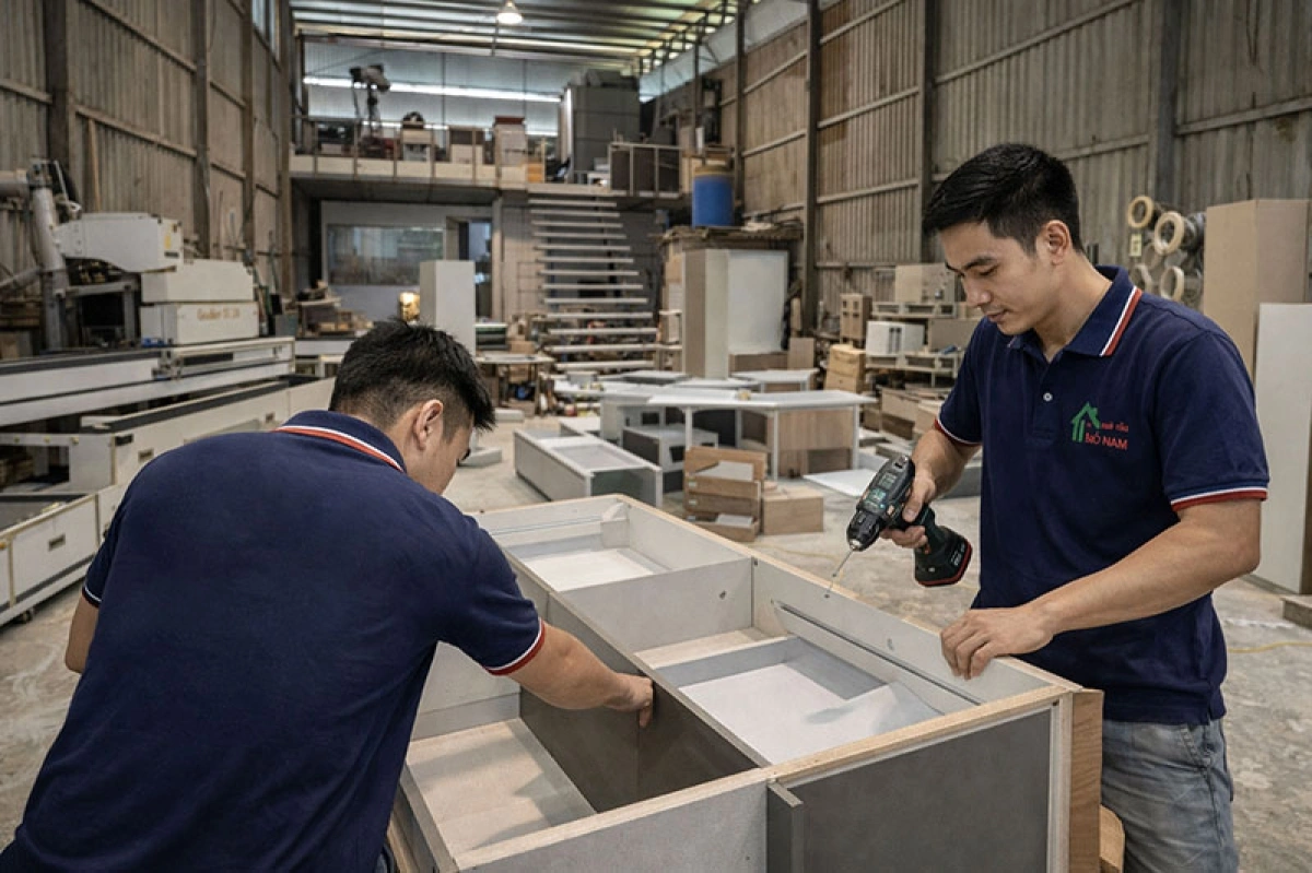 Xưởng sản xuất trực tiếp quyết định giá thi công nội thất