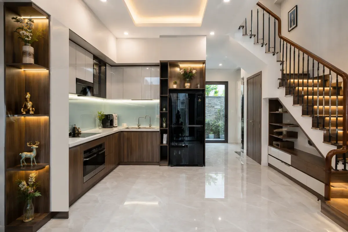 Vật liệu, diện tích, số tầng và mức độ hoàn thiện là những yếu tố quyết định chi phí thi công nội thất nhà phố.