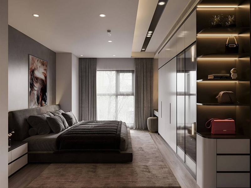 Mẫu thiết kế nội thất chung cư 2 phòng ngủ