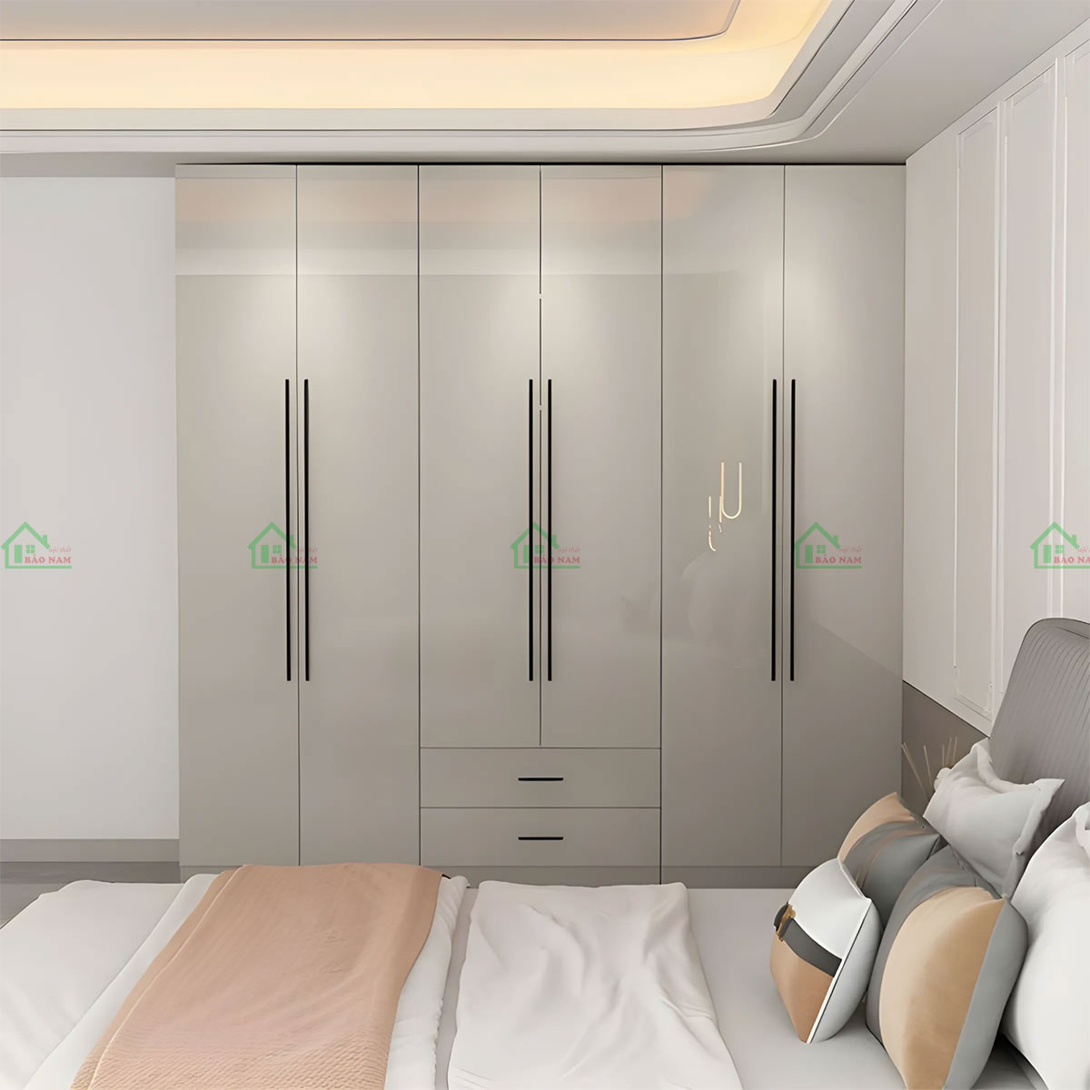 Tủ Quần Áo Acrylic An Cường Màu Xám TAR29