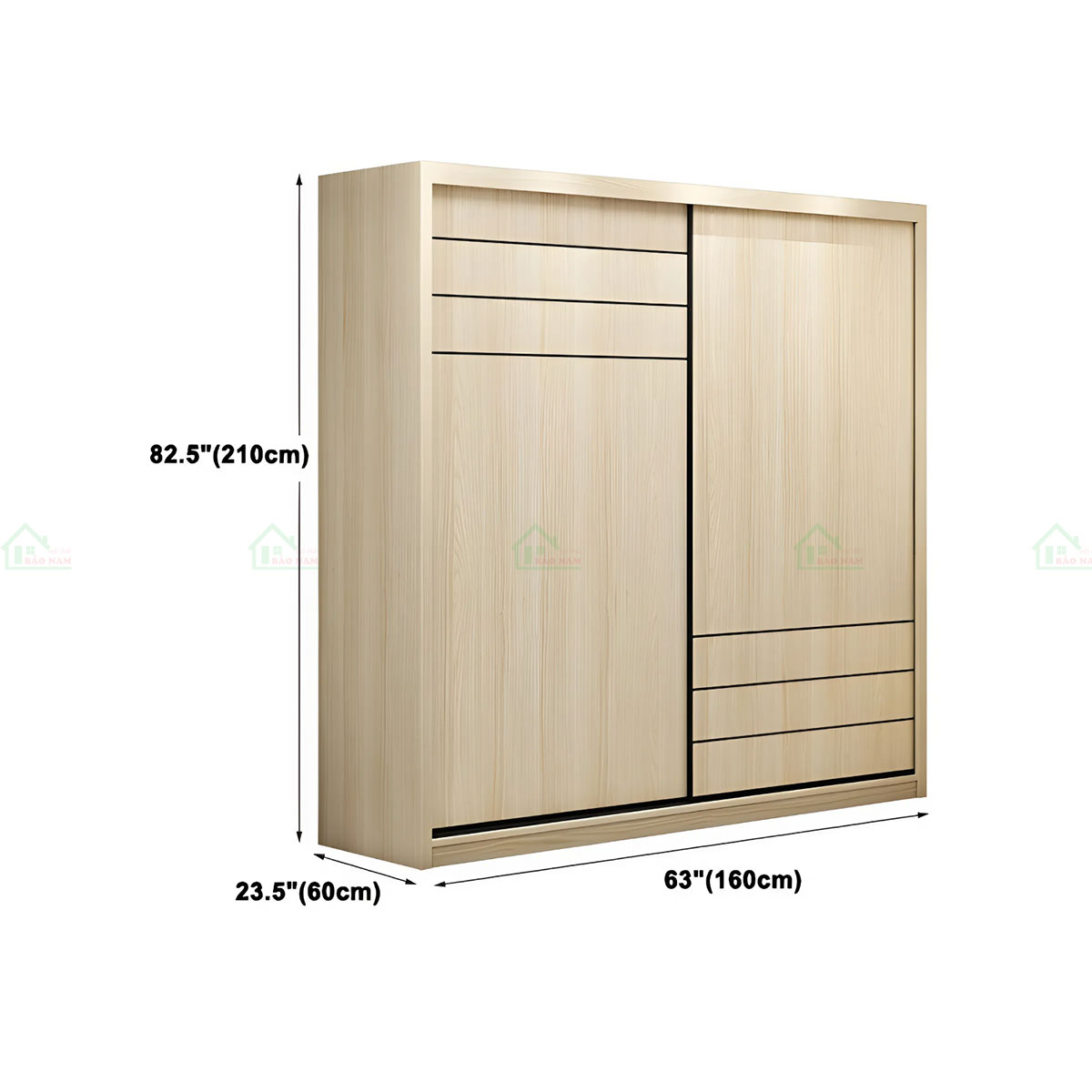 Tủ Quần Áo Cửa Lùa Vân Gỗ Hiện Đại Đẹp TAL32