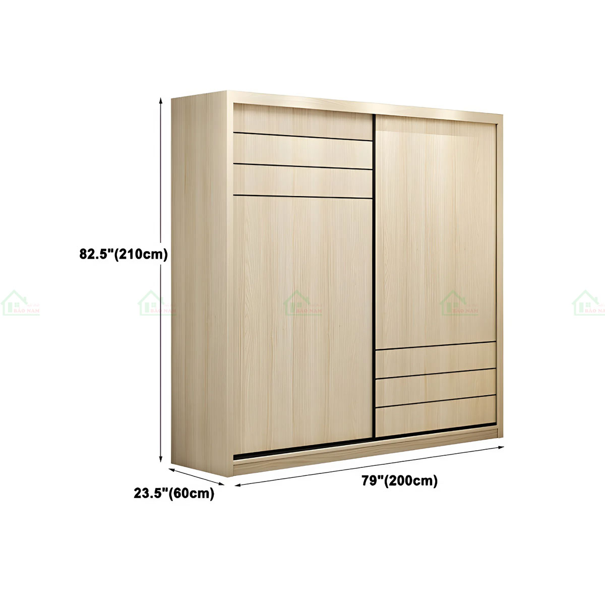 Tủ Quần Áo Cửa Lùa Vân Gỗ Hiện Đại Đẹp TAL32
