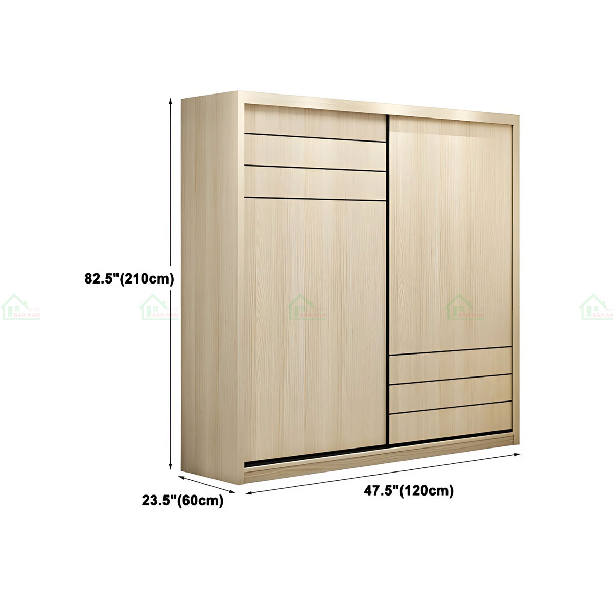 Tủ Quần Áo Cửa Lùa Vân Gỗ Hiện Đại Đẹp TAL32