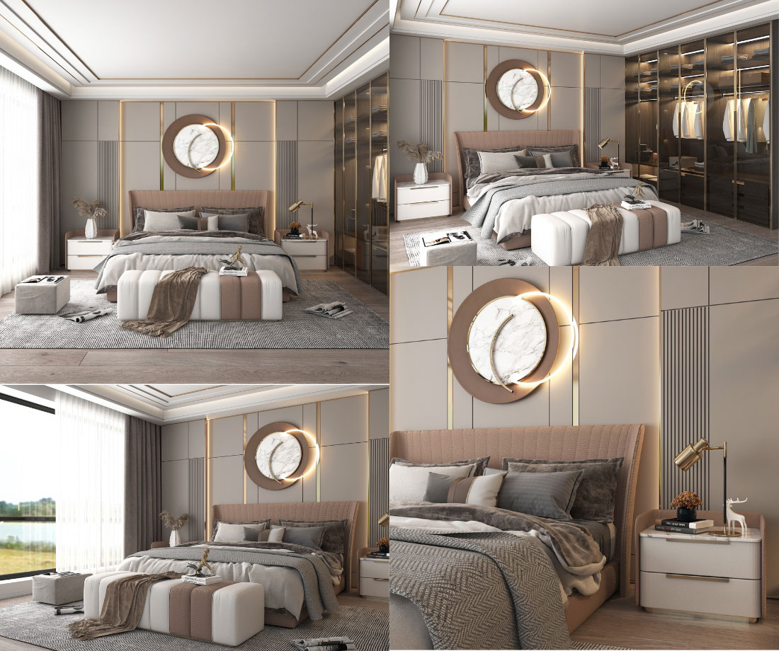 Thiết kế phòng ngủ đương đại với phong cách nghệ thuật độc đáo