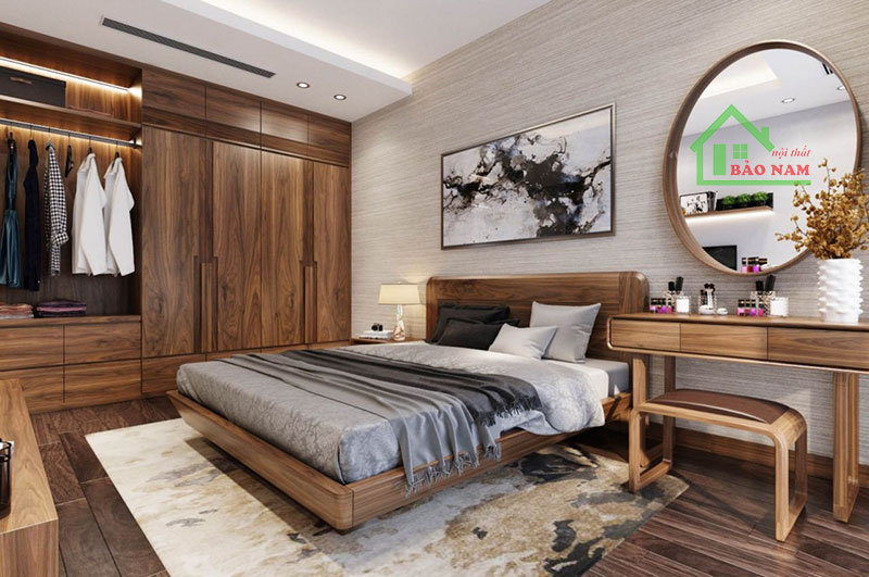 Tủ quần áo gỗ sồi, phù hợp với gia chủ thích sử dụng nội thất gỗ tự nhiên