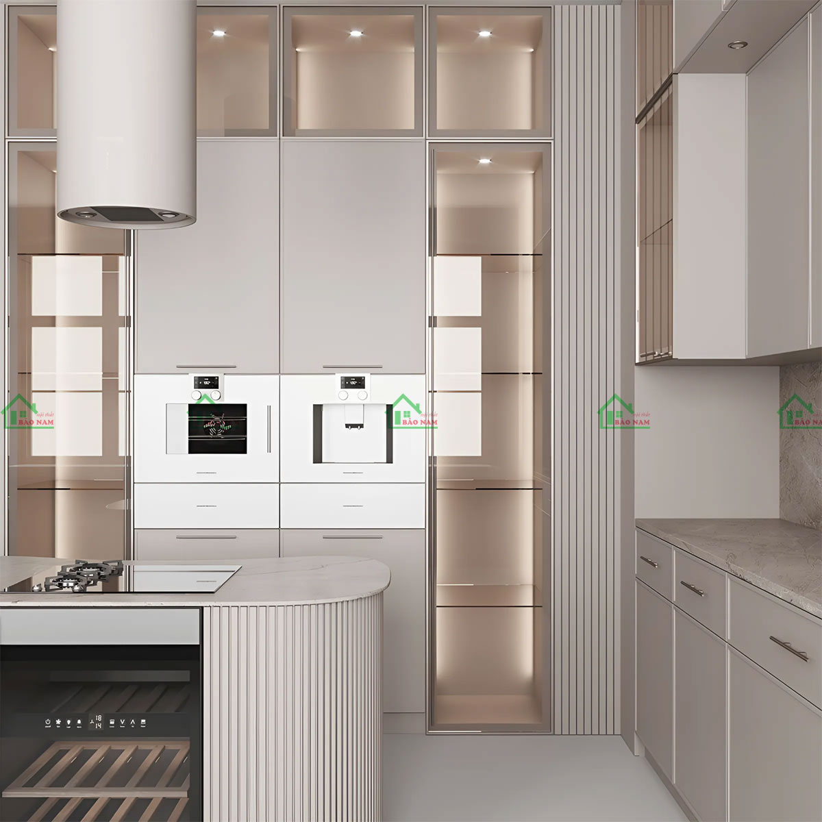 Mẫu tủ bếp Micro Shaker Lacquered Laminate sang trọng