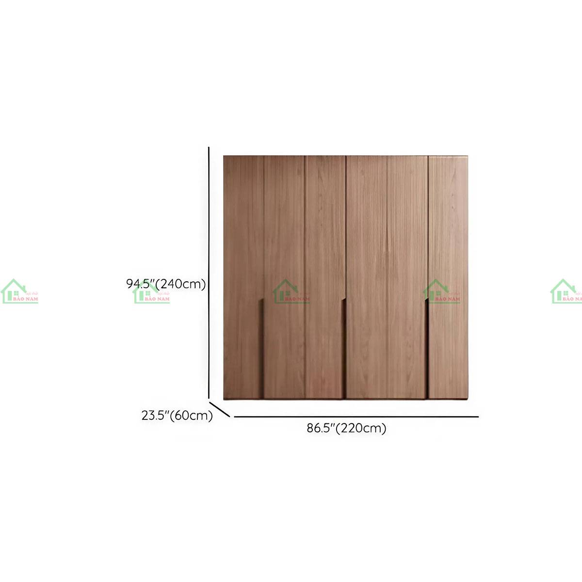 Tủ quần áo gỗ sồi 2m2 x 2m4 - Thiết kế tối giản, sang trọng