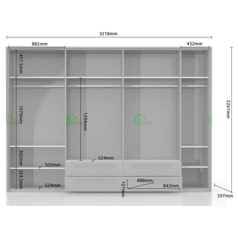 TỦ QUẦN ÁO ACRYLIC ĐẸP HIỆN ĐẠI TAR16